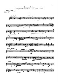No.17-21: para orquestra - trompa parte by Johannes Brahms