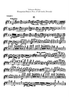 No.17-21: para orquestra - violinos parte by Johannes Brahms