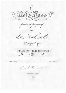 Three Duets for Two Cellos, Op.2: violoncelo parte I by Bernhard Breuer