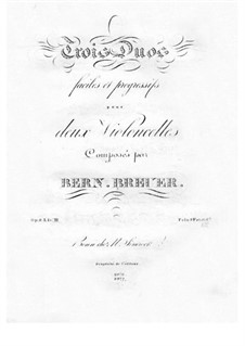Three Duets for Two Cellos, Op.2: violoncelo parte II by Bernhard Breuer