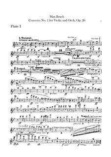 Violin Concerto No.1 in G Minor, Op.26: parte de flautas by Max Bruch
