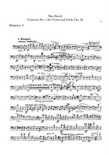 Violin Concerto No.1 in G Minor, Op.26: parte fagotes by Max Bruch