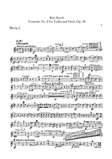 Violin Concerto No.1 in G Minor, Op.26: parte trompa by Max Bruch