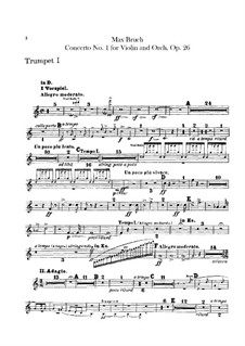 Violin Concerto No.1 in G Minor, Op.26: parte trompetas by Max Bruch