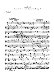 Violin Concerto No.1 in G Minor, Op.26: parte violinos by Max Bruch