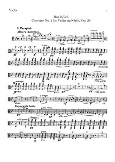 Violin Concerto No.1 in G Minor, Op.26: parte viola by Max Bruch