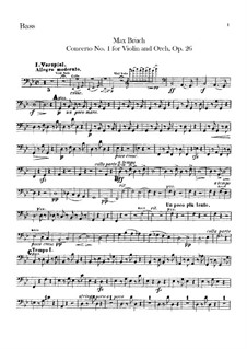 Violin Concerto No.1 in G Minor, Op.26: Parte contrabaixo by Max Bruch