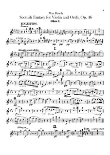 Scottish Fantasia for Violin and Orchestra, Op.46: parte de oboes by Max Bruch