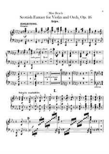 Scottish Fantasia for Violin and Orchestra, Op.46: parte harpa by Max Bruch