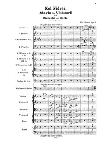 Kol Nidrei, Op.47: For cello and orchestra by Max Bruch