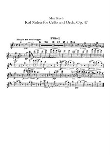 Kol Nidrei, Op.47: parte de flautas by Max Bruch