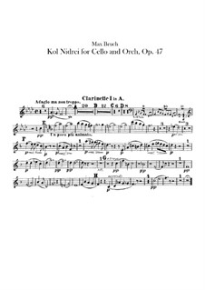 Kol Nidrei, Op.47: parte clarinetas by Max Bruch