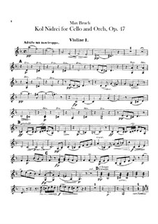 Kol Nidrei, Op.47: parte violinos by Max Bruch