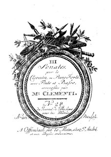 Three Sonatas for Flute, Cello and Harpsichord, Op.21: Harpsichord (or piano) part by Muzio Clementi