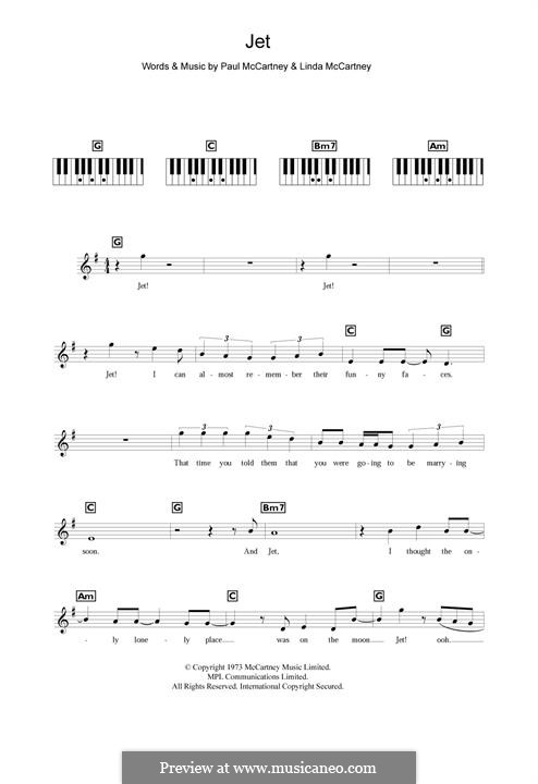 Jet (Wings): Para Piano by Linda McCartney, Paul McCartney