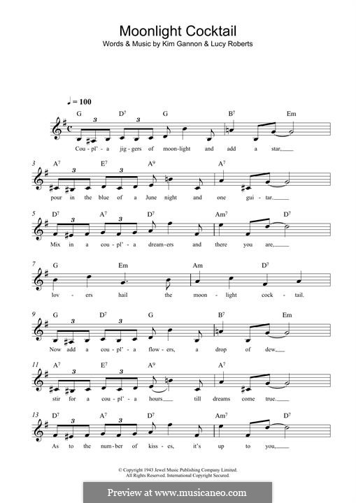 Moonlight Cocktail: para teclado by Kim Gannon, Lucy Roberts