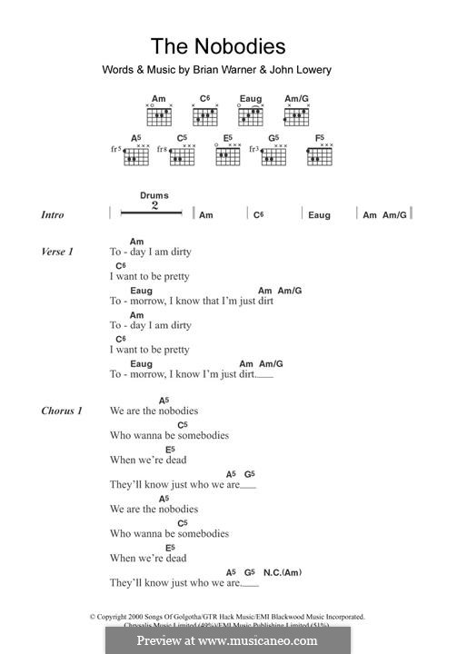 The Nobodies: Para Guitarra by Marilyn Manson