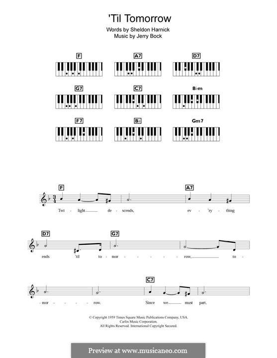'Til Tomorrow (from Fiorello!): Para Piano by Jerry Bock