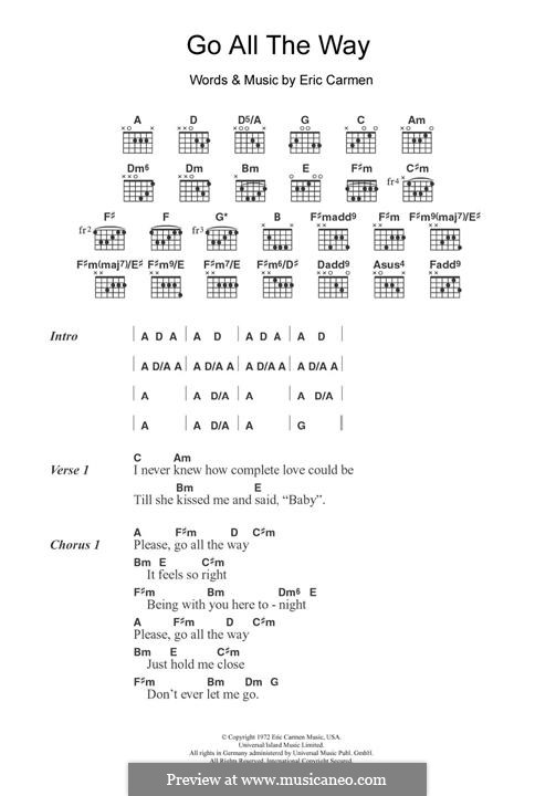 Go All the Way (The Raspberries): Para Guitarra by Eric Carmen