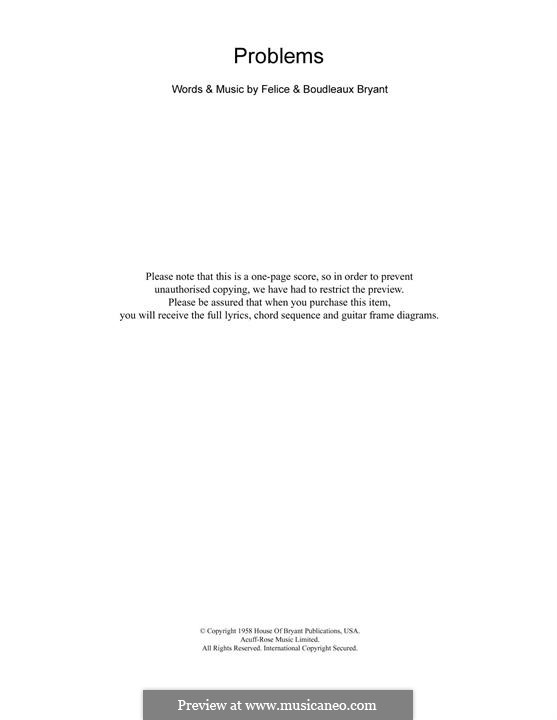 Problems (The Everly Brothers): Para Guitarra by Boudleaux Bryant, Felice Bryant