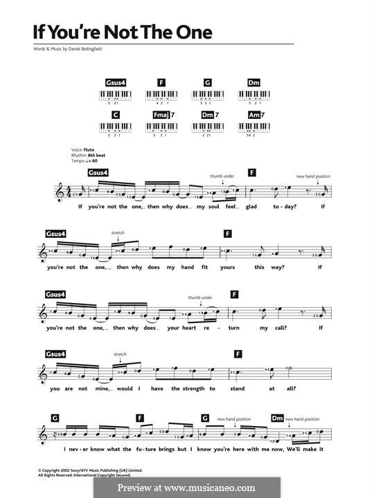 If You're Not The One: Para Piano by Daniel Bedingfield