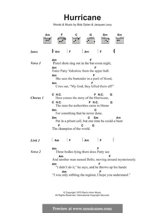 Hurricane: Para Guitarra by Bob Dylan
