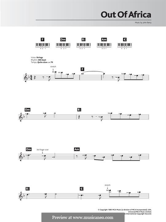 I Had a Farm in Africa (main title from Out of Africa): Para Piano by John Barry