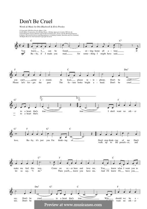 Don't Be Cruel: para teclado by Elvis Presley, Otis Blackwell