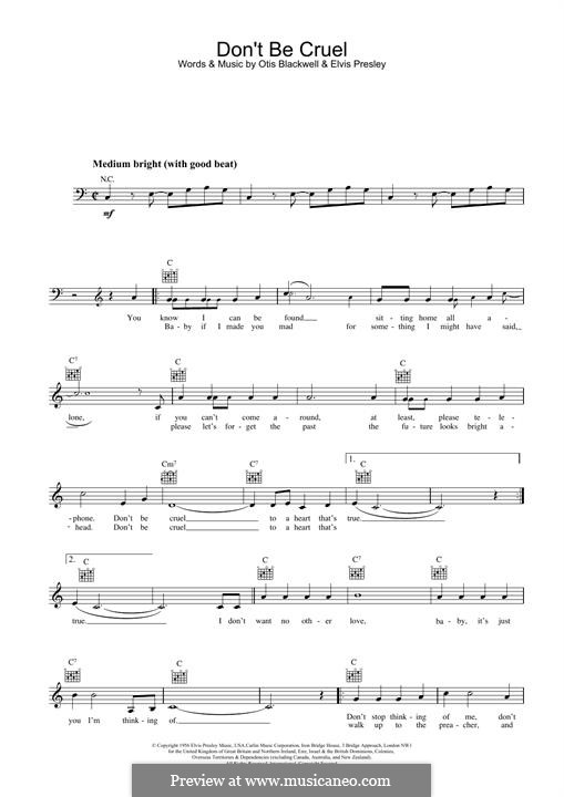 Don't Be Cruel: para teclado by Elvis Presley, Otis Blackwell