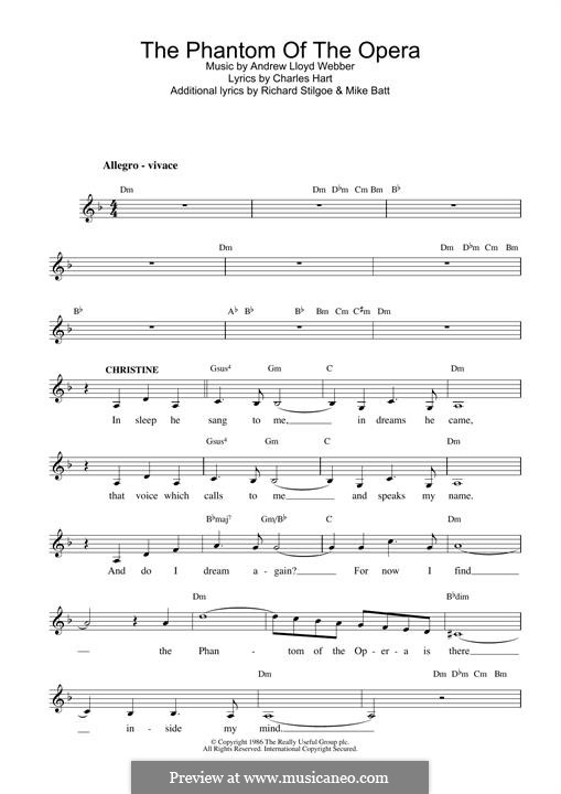 The Phantom of the Opera: para teclado by Andrew Lloyd Webber