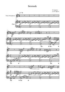 10 Easy Classical Pieces for Tenor Saxophone and Piano Vol.5: serenata by Wolfgang Amadeus Mozart, Franz Schubert, Antonín Dvořák, Georges Bizet, Georg Friedrich Händel, Giuseppe Verdi, Pyotr Tchaikovsky, Émile Waldteufel, Adolphe Adam, Sebastián Yradier