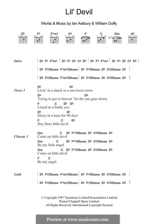 Lil' Devil (The Cult): Para Guitarra by Ian Astbury, William Duffy