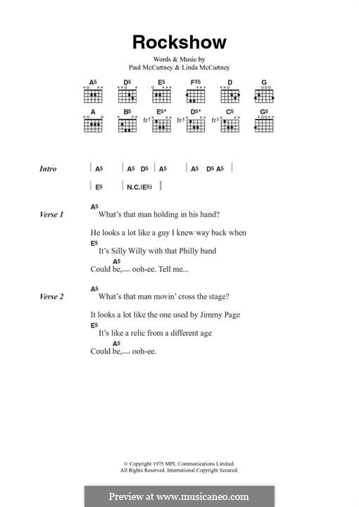 Rockshow (Wings): Para Guitarra by Linda McCartney, Paul McCartney