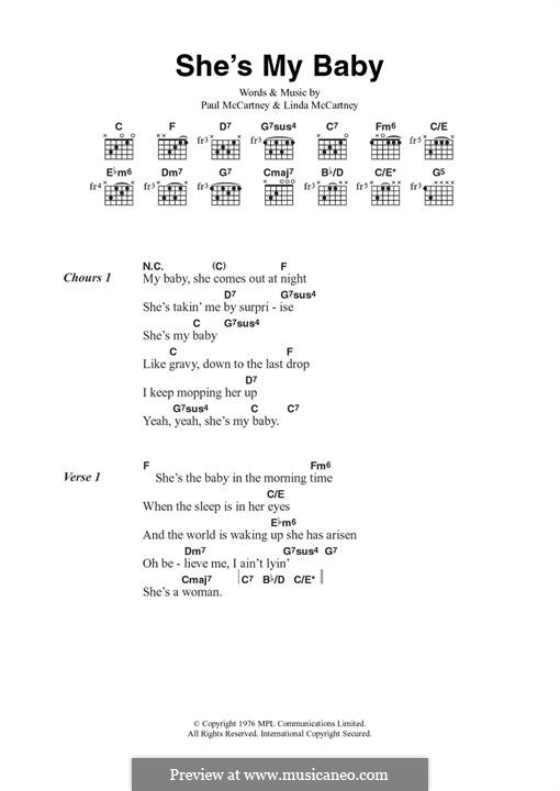 She's My Baby (Wings): Para Guitarra by Linda McCartney, Paul McCartney