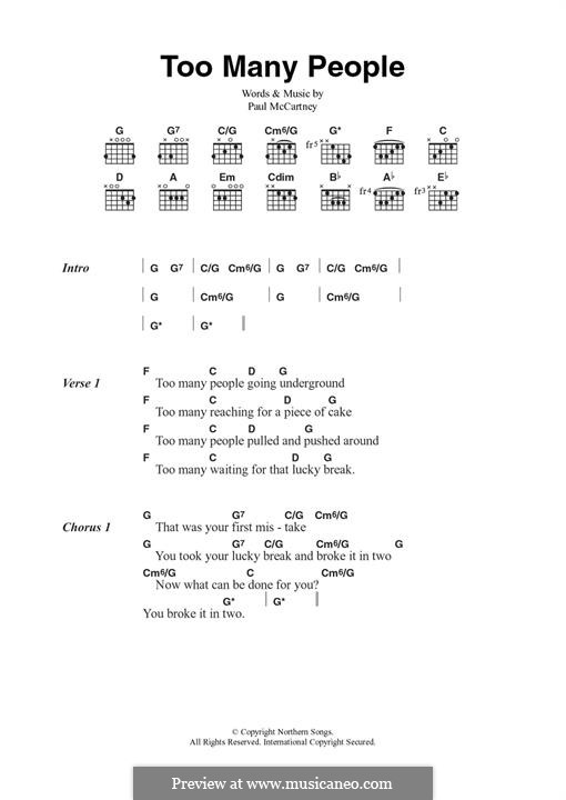 Too Many People: Para Guitarra by Paul McCartney