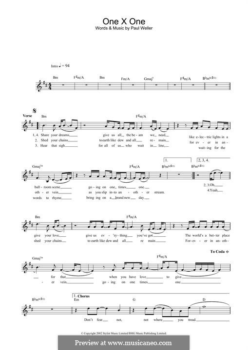 One X One: para teclado by Paul Weller