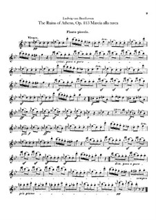 Turkish March: parte flauta piccolo by Ludwig van Beethoven