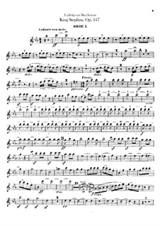König Stephan (King Stephen), Op.117: Overture – oboes I, II parts by Ludwig van Beethoven