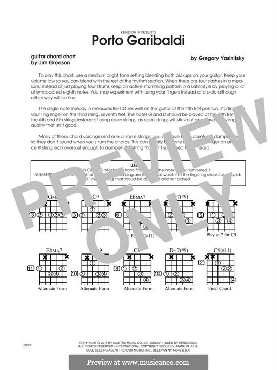 Porto Garibaldi: Guitar Chord Chart by Gregory Yasinitsky