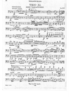 Variations on 'Ich bin der Schneider Kakadu' by W. Müller, Op.121a: parte violoncelo by Ludwig van Beethoven
