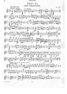 Variations on 'Ich bin der Schneider Kakadu' by W. Müller, Op.121a: parte do violino by Ludwig van Beethoven