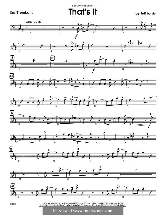 That's It: 3rd Trombone part by Jeff Jarvis