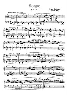 Two Rondos for Piano, Op.51: Rondo No.1 (with fingering) by Ludwig van Beethoven