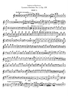 Leonore. Overture No.1, Op.138: oboes parte I-II by Ludwig van Beethoven