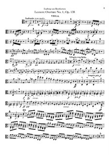 Leonore. Overture No.1, Op.138: parte viola by Ludwig van Beethoven
