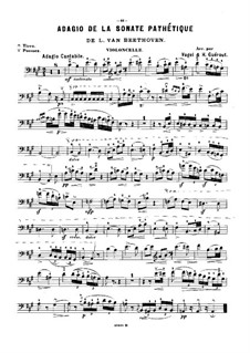 Movement II: For violin (or flute, or cello) and piano – cello part by Ludwig van Beethoven