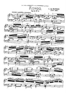 Two Rondos for Piano, Op.51: Rondo No.2 by Ludwig van Beethoven