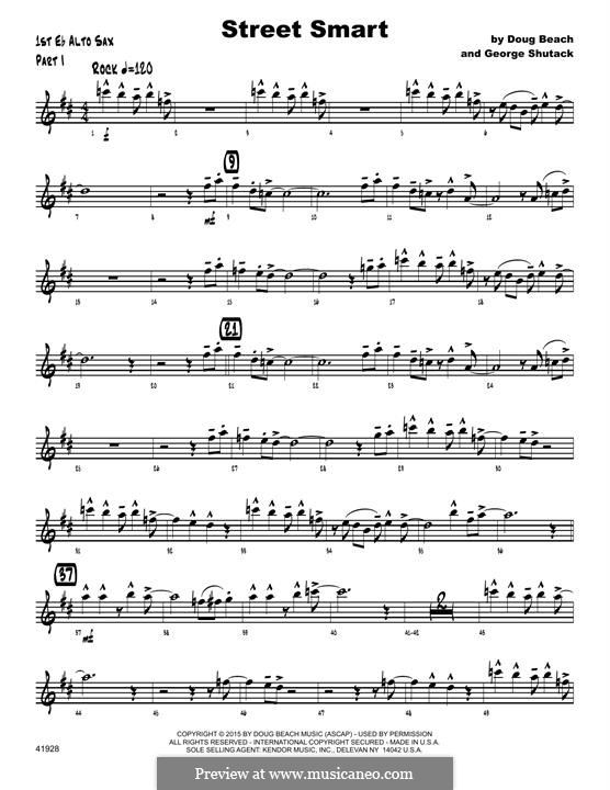 Street Smart: 1st Eb Alto Saxophone part by Doug Beach