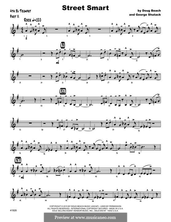 Street Smart: 4th Bb Trumpet part by Doug Beach