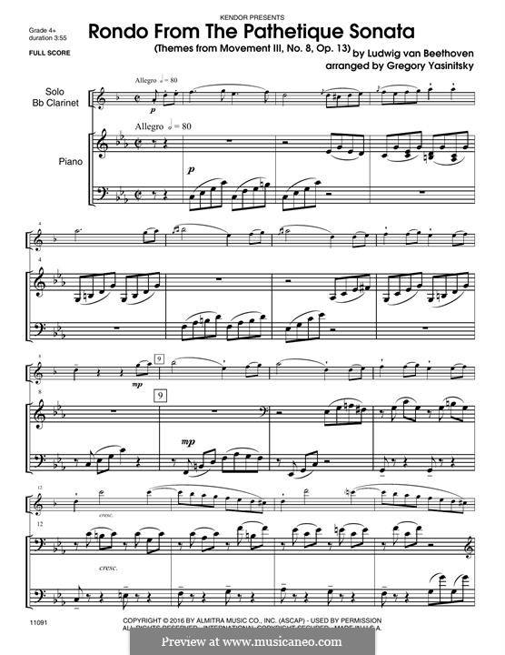 Movement III: Themes, for alto saxophone and piano – piano part by Ludwig van Beethoven